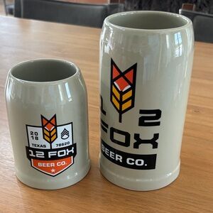 Cream Beer Steins Set